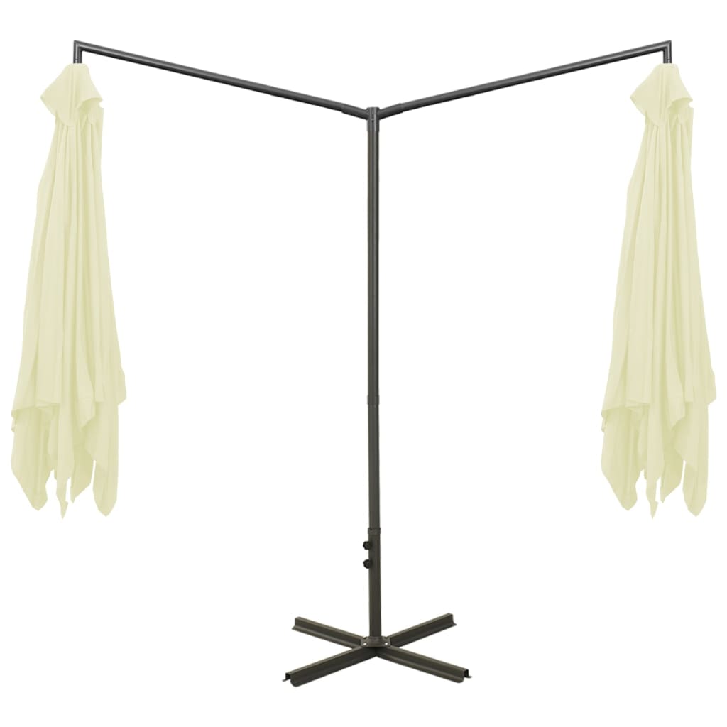 Double Garden Parasol With Steel Pole 600X300 Cm