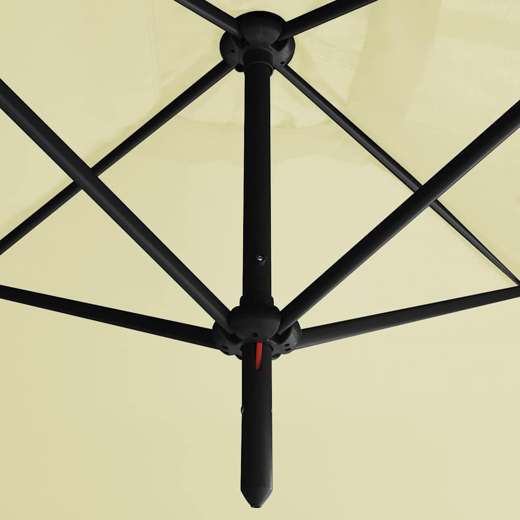 Garden Parasol Double 6m Patio Umbrella Twin Sun Shade Sand Steel black green 60