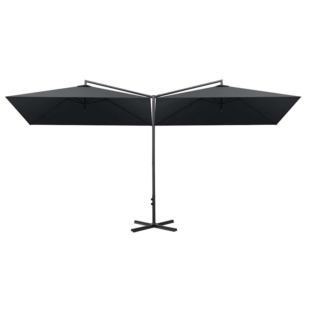 Garden Parasol Double 6m Patio Umbrella Twin Sun Shade Sand Steel black green 60