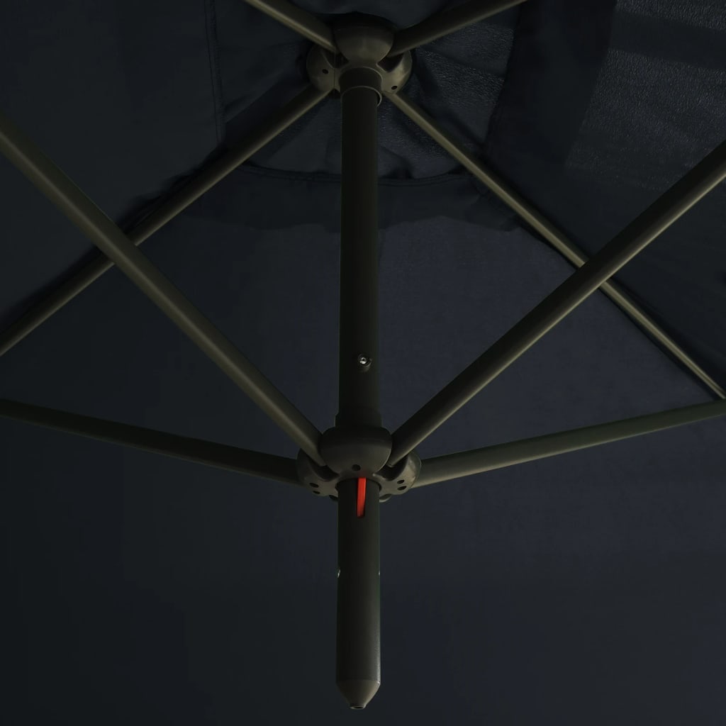 Double Garden Parasol With Steel Pole 600X300 Cm
