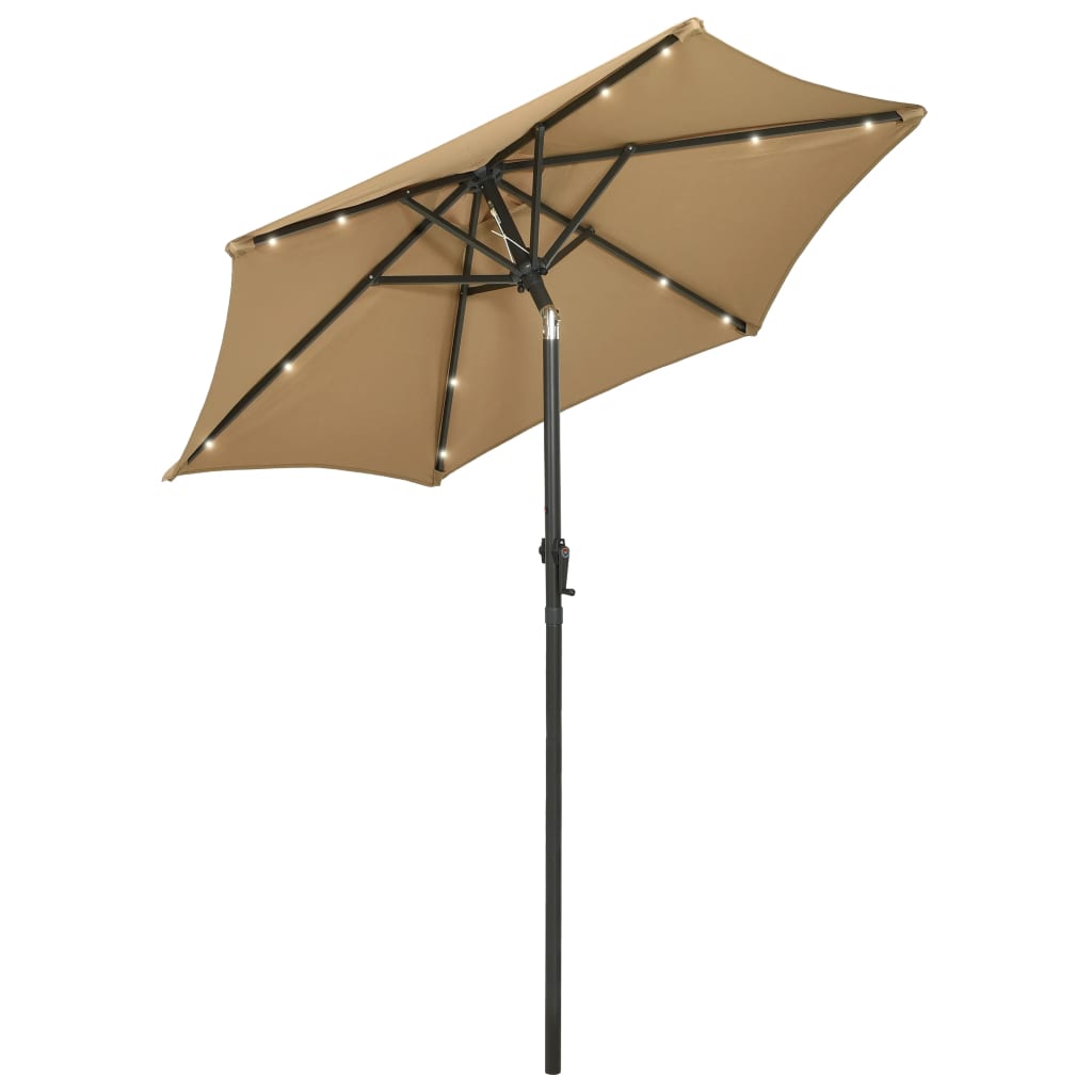 Garden Parasol With Led Lights 200X211 Cm Aluminium