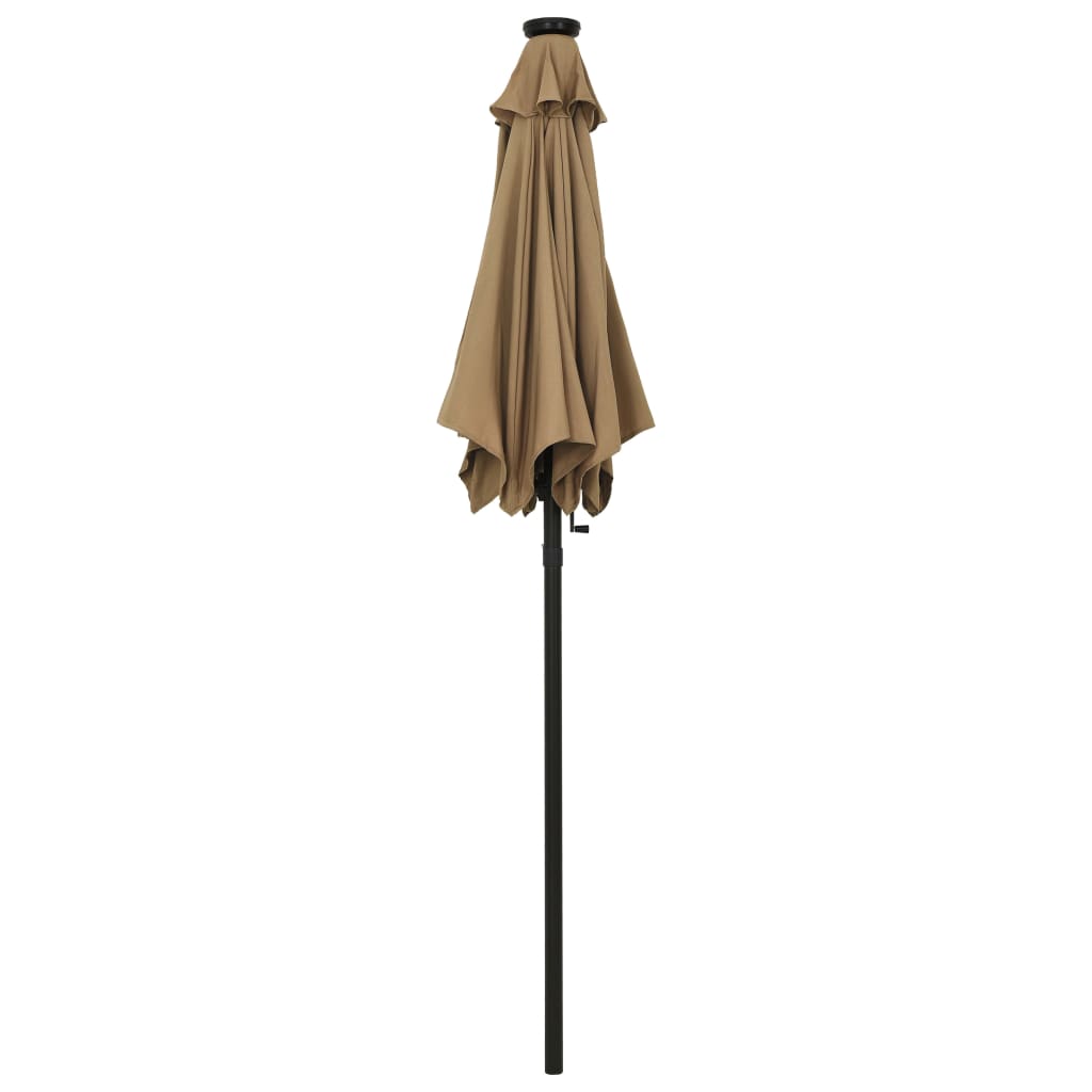 Garden Parasol With Led Lights 200X211 Cm Aluminium