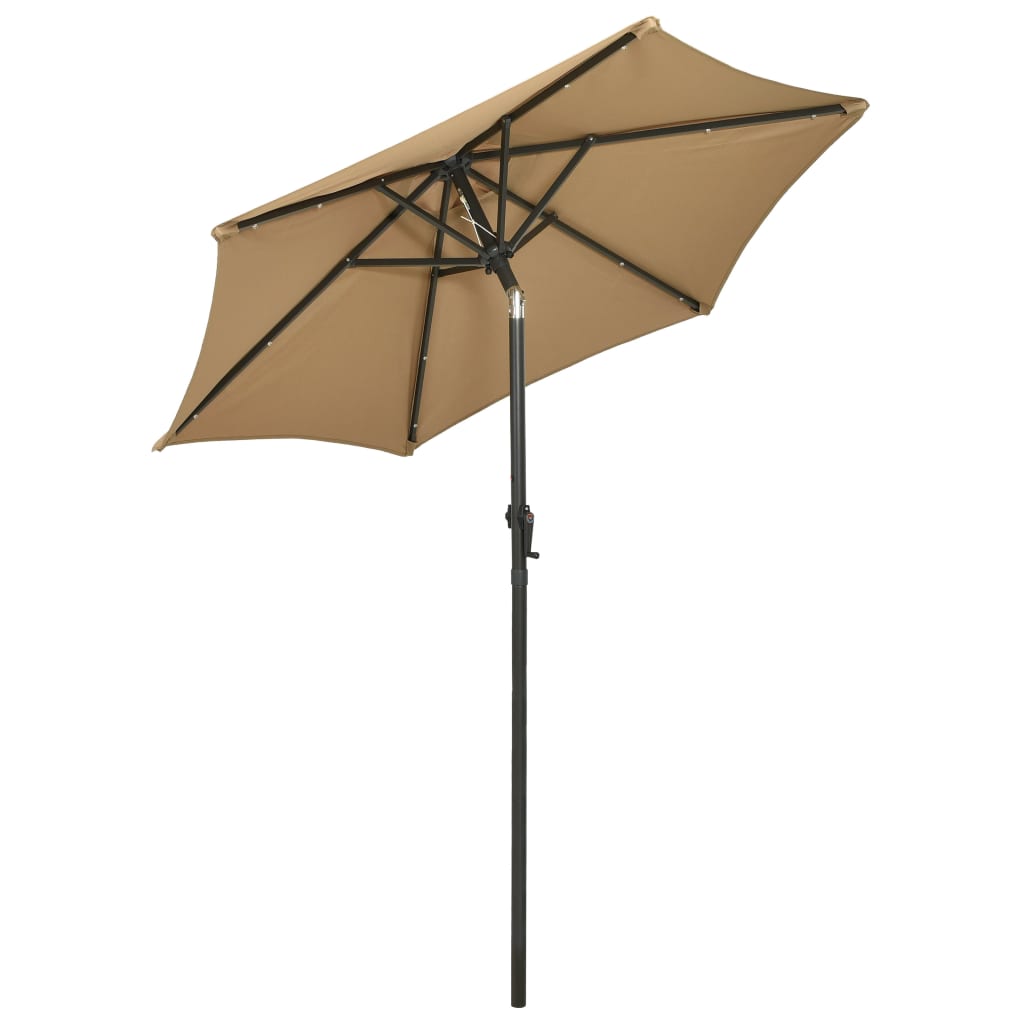 Garden Parasol With Led Lights 200X211 Cm Aluminium