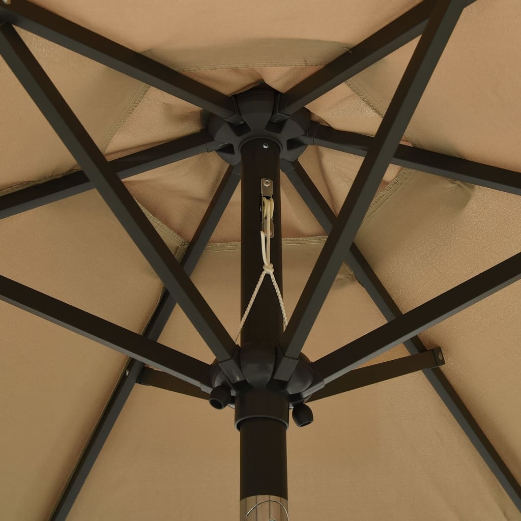 Garden Parasol With Led Lights 200X211 Cm Aluminium