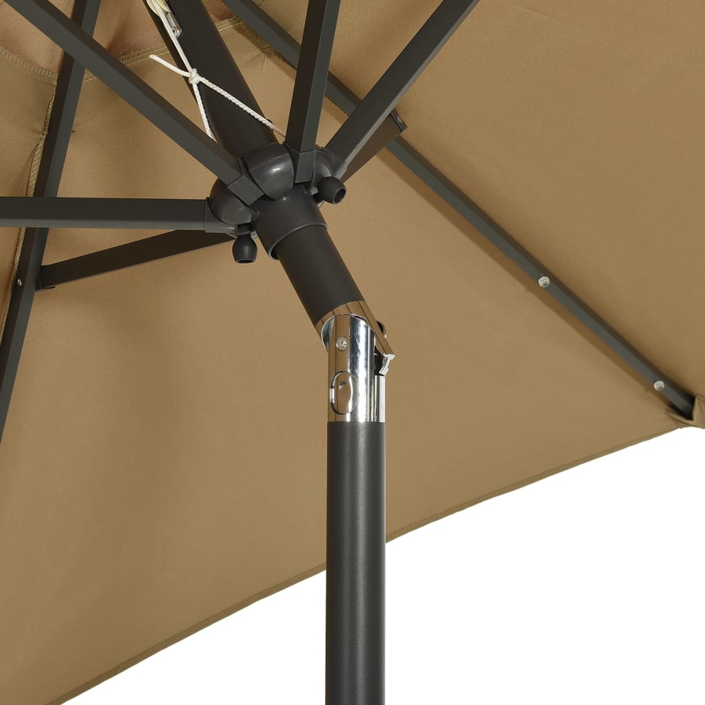 Garden Parasol With Led Lights 200X211 Cm Aluminium