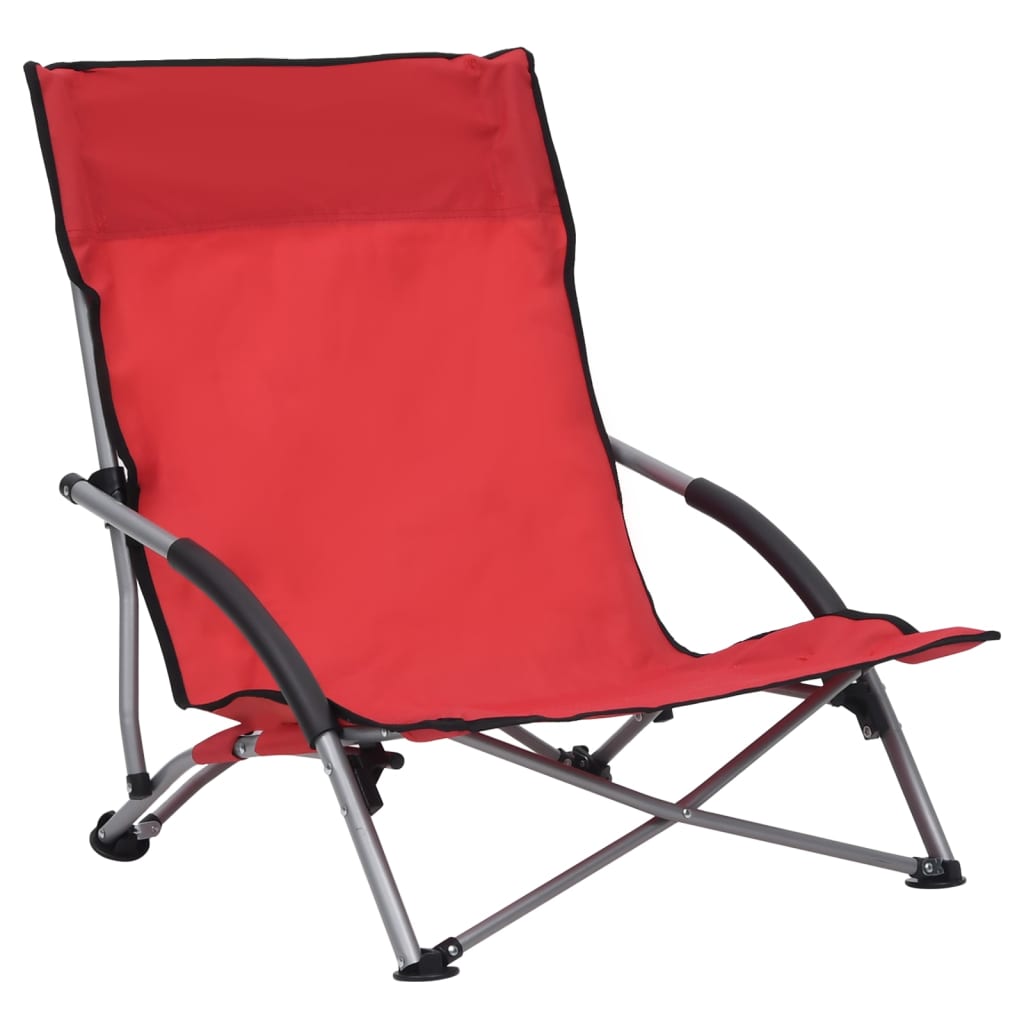 Folding Beach Chairs 2 Pcs Fabric