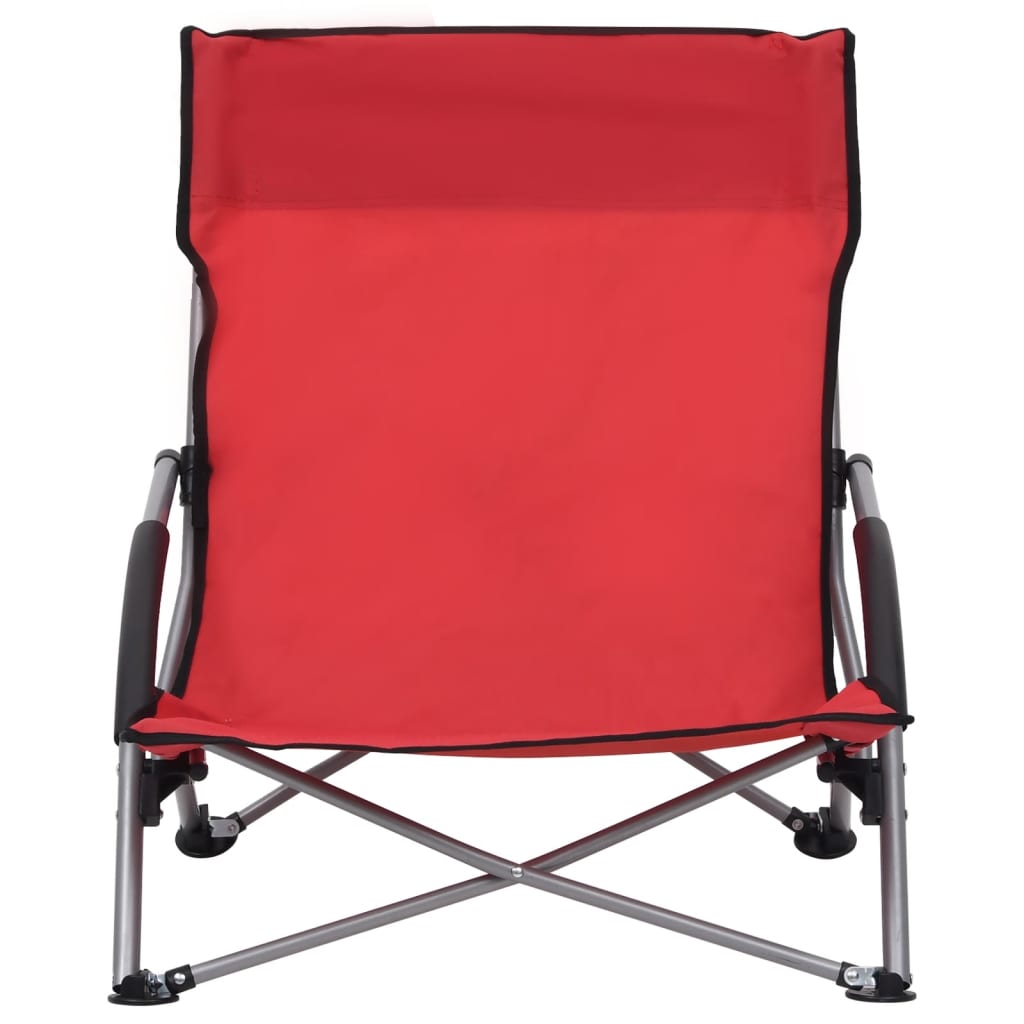 Folding Beach Chairs 2 Pcs Fabric