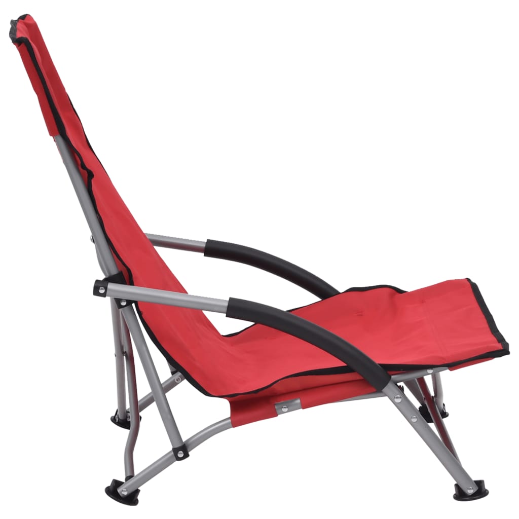 Folding Beach Chairs 2 Pcs Fabric
