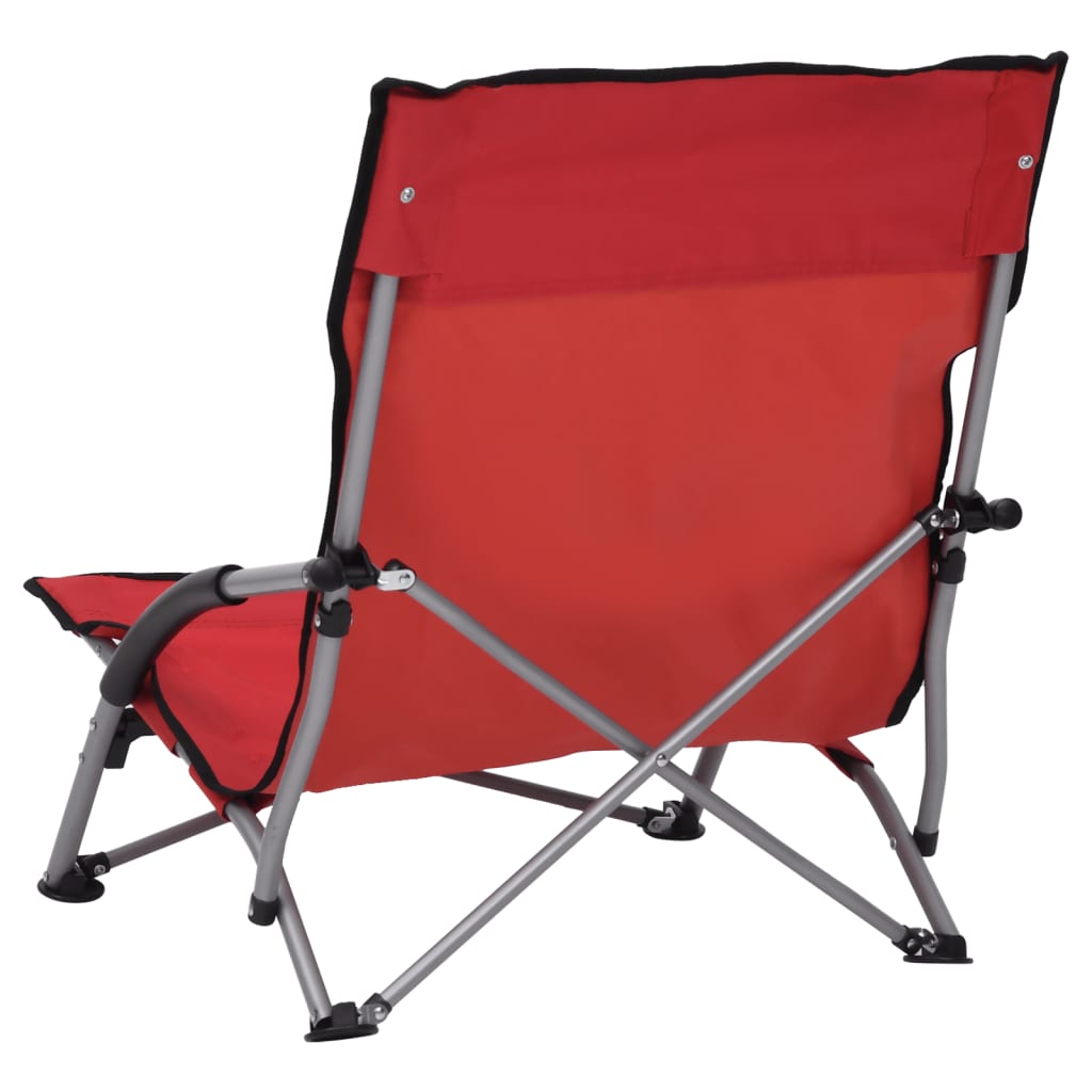 Folding Beach Chairs 2 Pcs Fabric