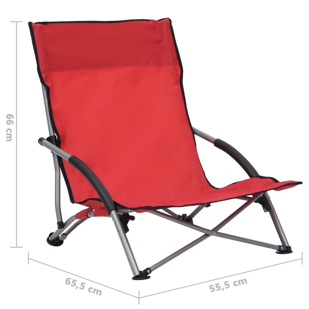 Folding Beach Chairs 2 Pcs Fabric