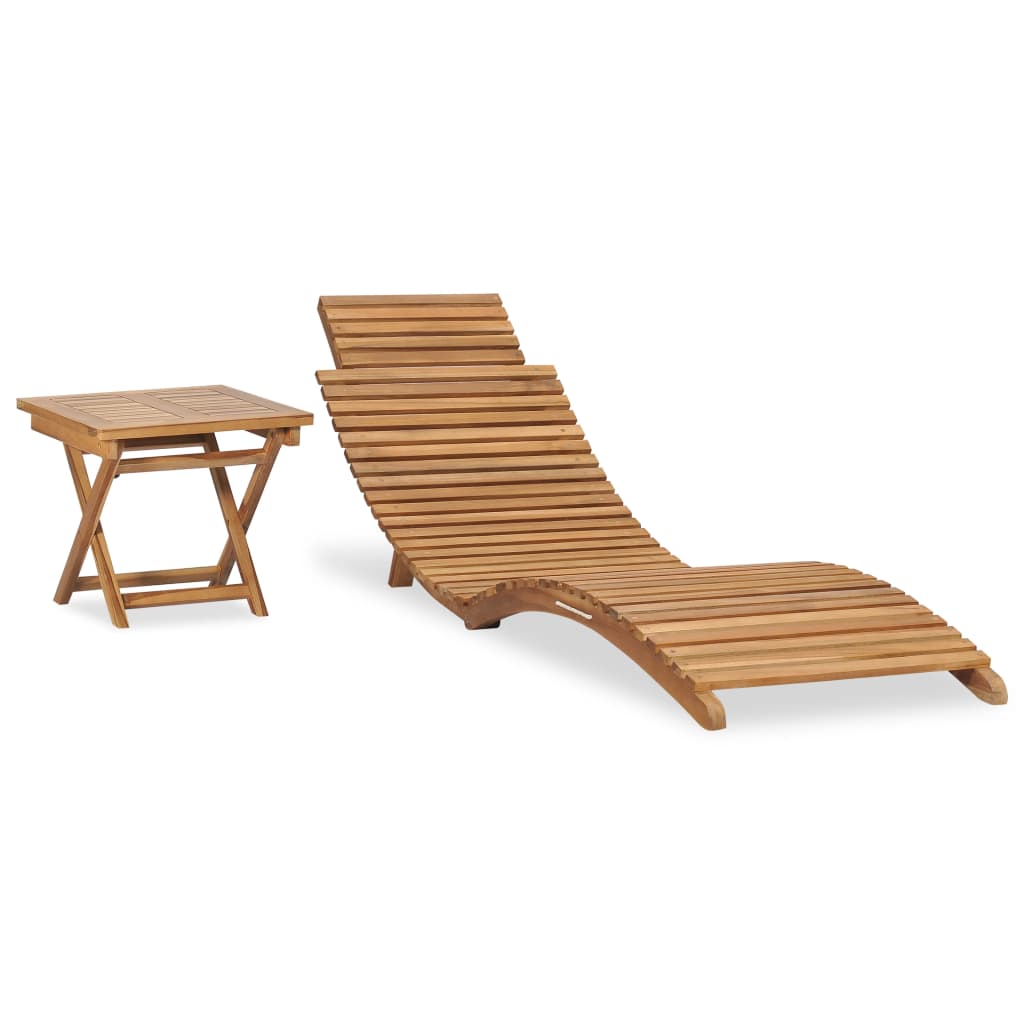Sun Lounger Brown 198 X 55 X 58.5 Cm Solid Teak Wood
