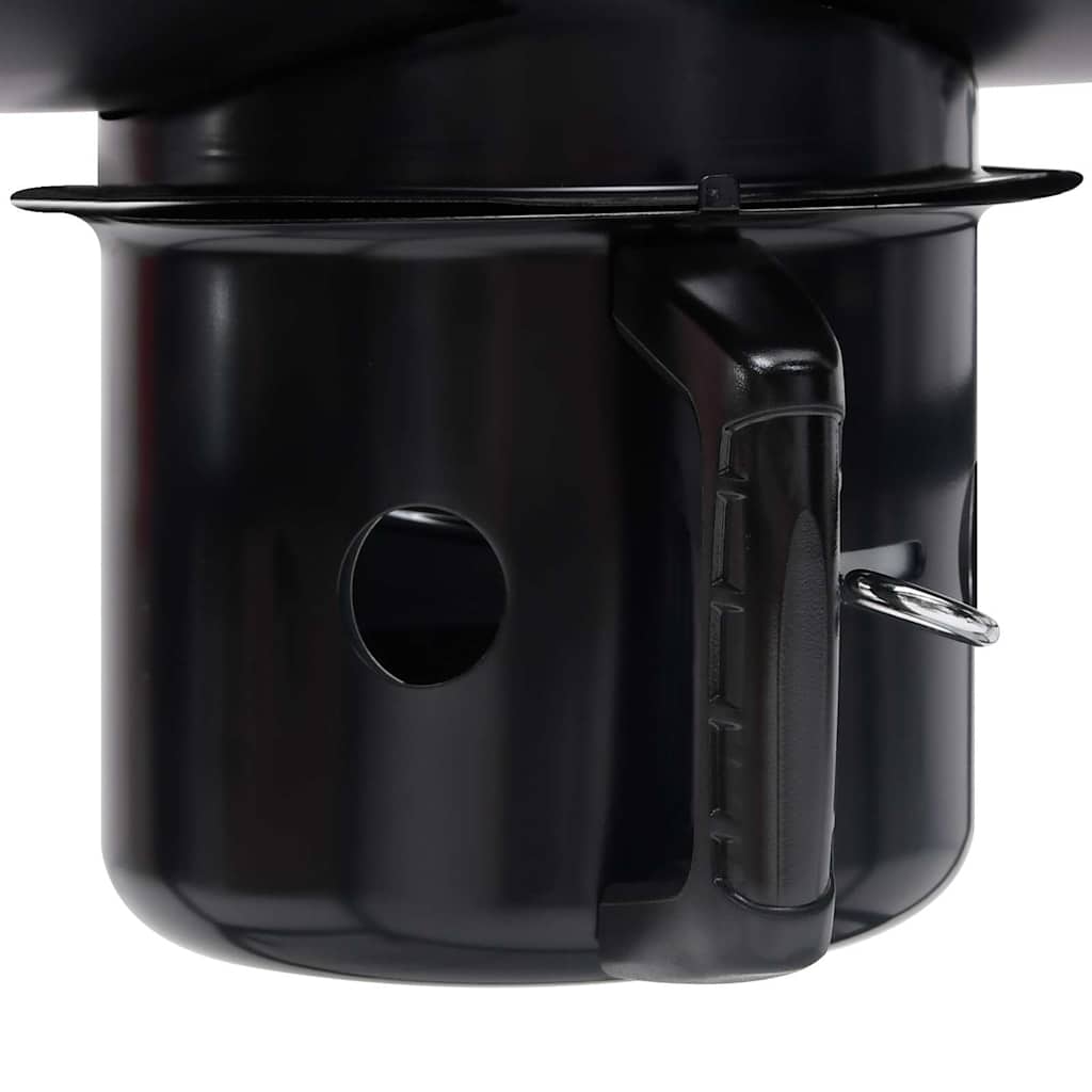 Outdoor Grills Charcoal BBQ Grill Smoker Barrel Barbecue Side Shelf Black Steel