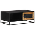 Coffee Table Rough Mango Wood Rustic Industrial Living Room Furniture 90cm MDF 9