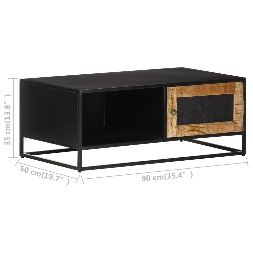 Coffee Table 90X50X35 Cm Rough Mango Wood