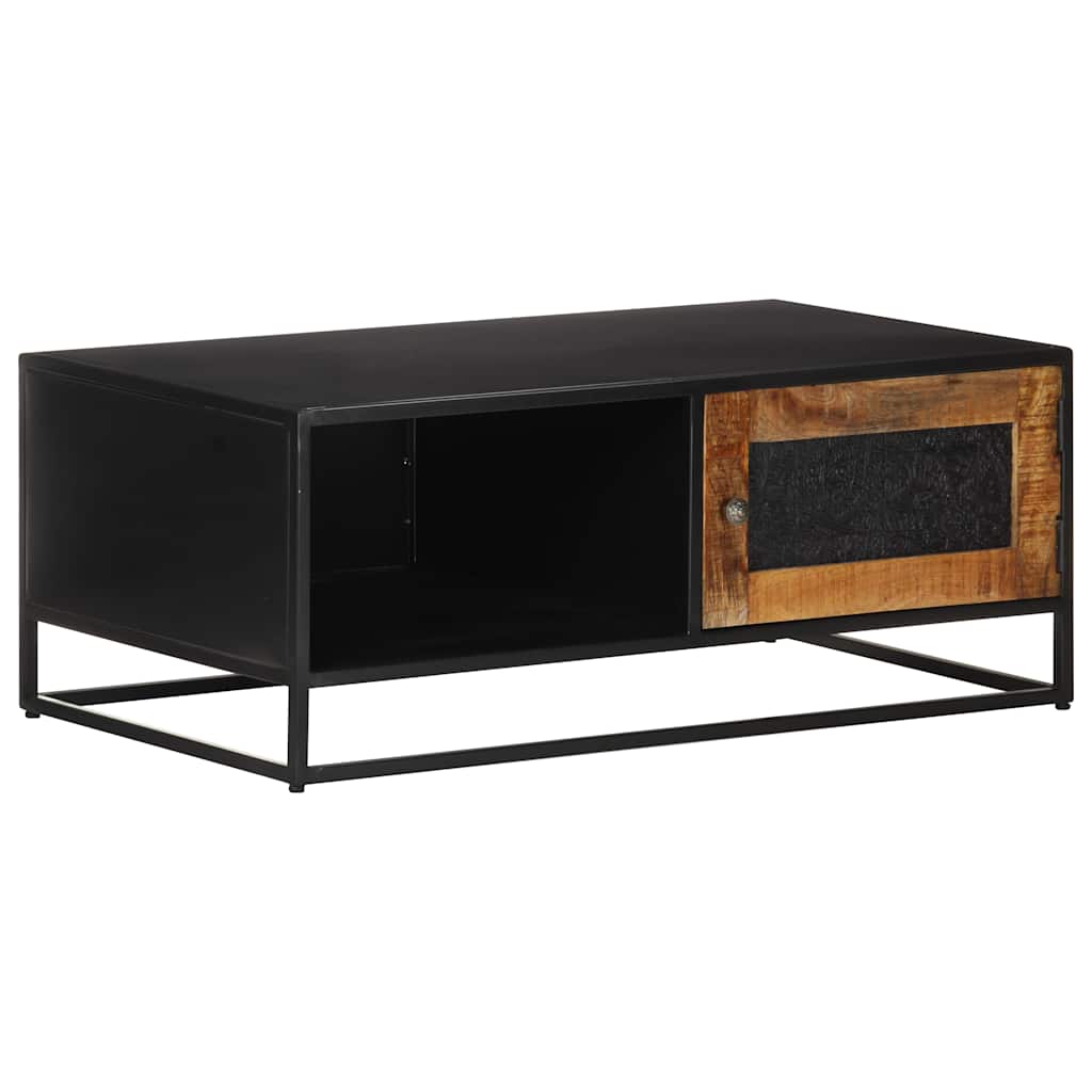 Coffee Table Rough Mango Wood Rustic Industrial Living Room Furniture 90cm MDF 9