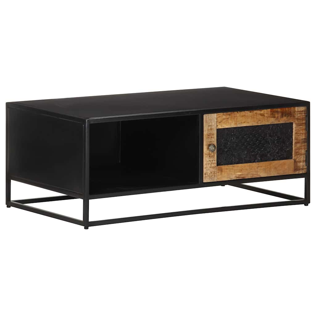 Coffee Table Rough Mango Wood Rustic Industrial Living Room Furniture 90cm MDF 9