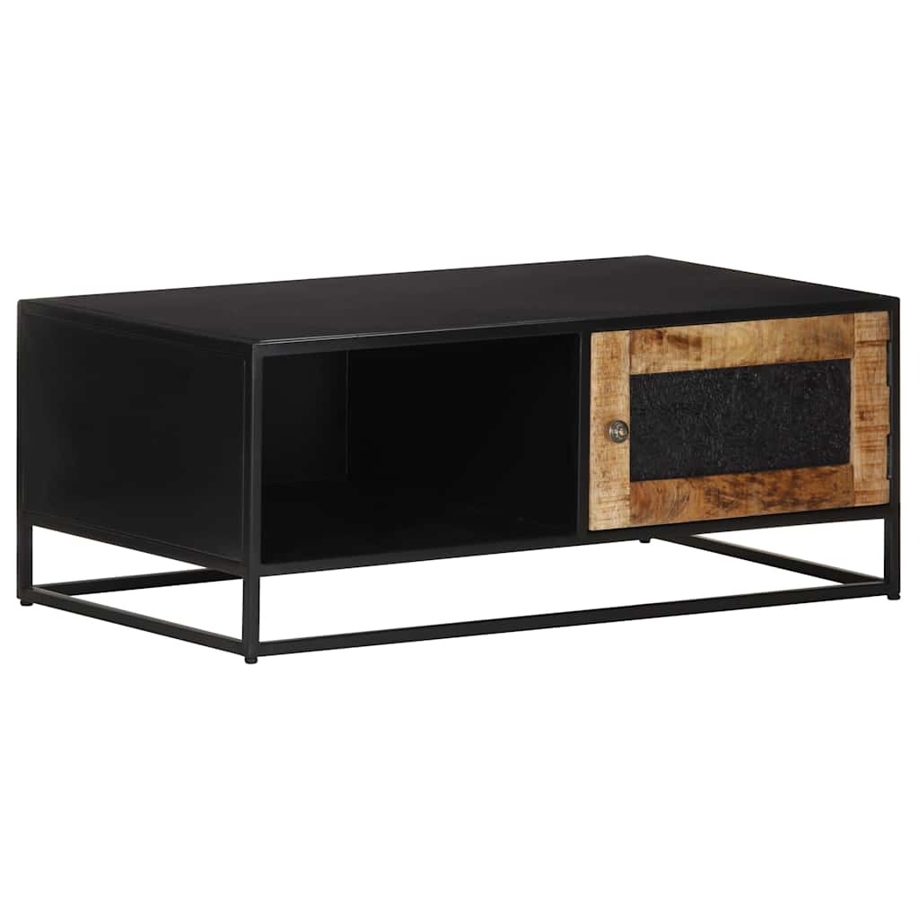 Coffee Table Rough Mango Wood Rustic Industrial Living Room Furniture 90cm MDF 9