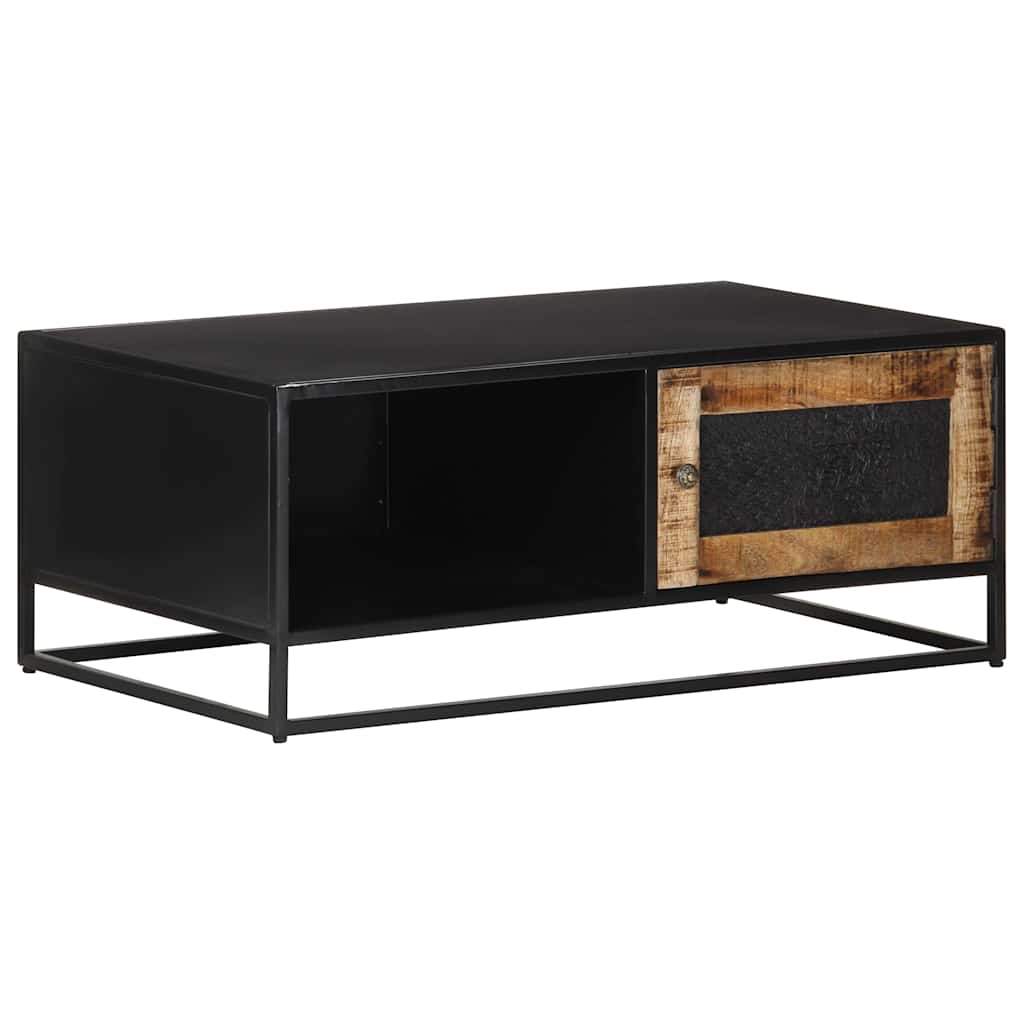 Coffee Table Rough Mango Wood Rustic Industrial Living Room Furniture 90cm MDF 9
