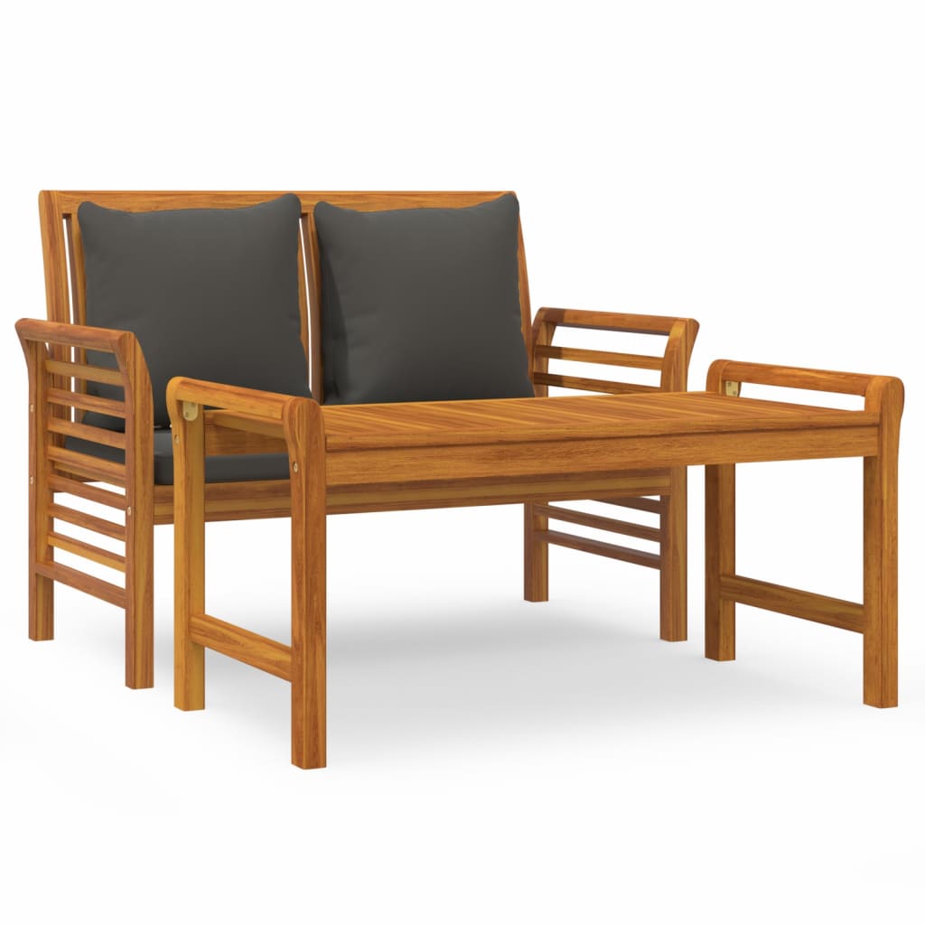 2 Piece Garden Lounge Set With Cushions Solid Wood