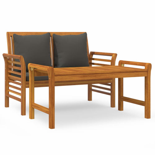 2 Piece Garden Lounge Set With Cushions Solid Wood