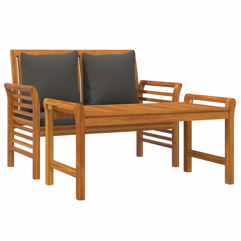2 Piece Garden Lounge Set With Cushions Solid Wood