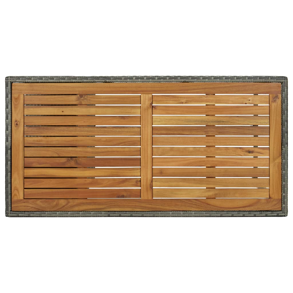 Bar Table With Storage Rack Grey 120X60X110 Cm Poly Rattan