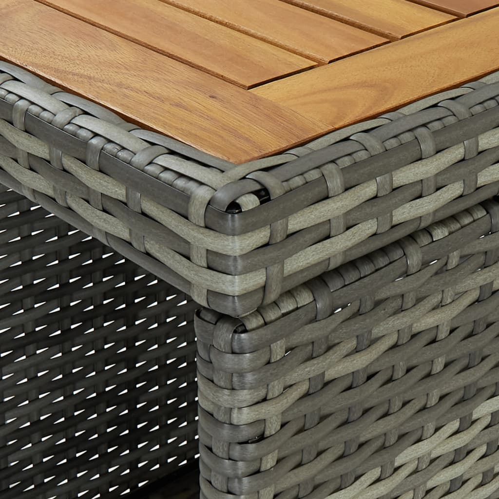 Bar Table With Storage Rack Grey 120X60X110 Cm Poly Rattan