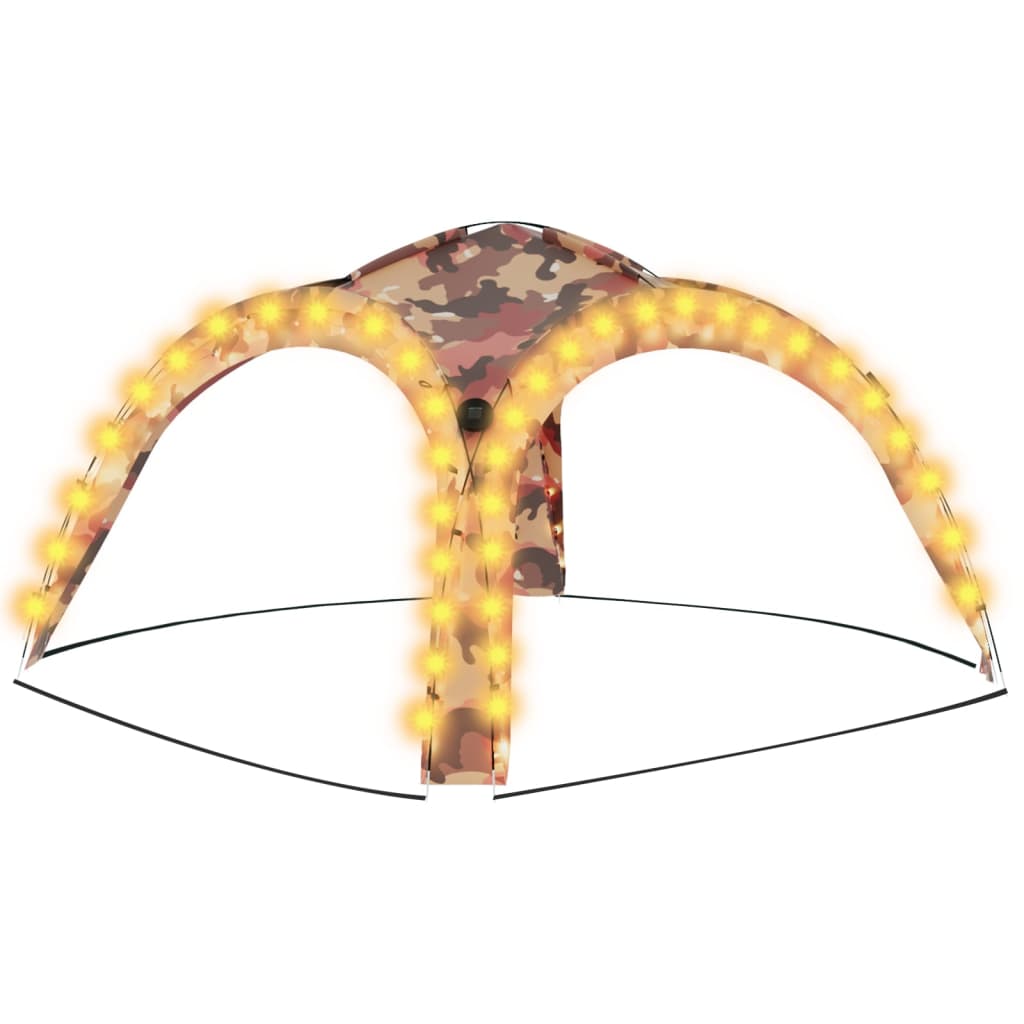 Party Tent With Led And 4 Sidewalls 3.6X3.6X2.3 M
