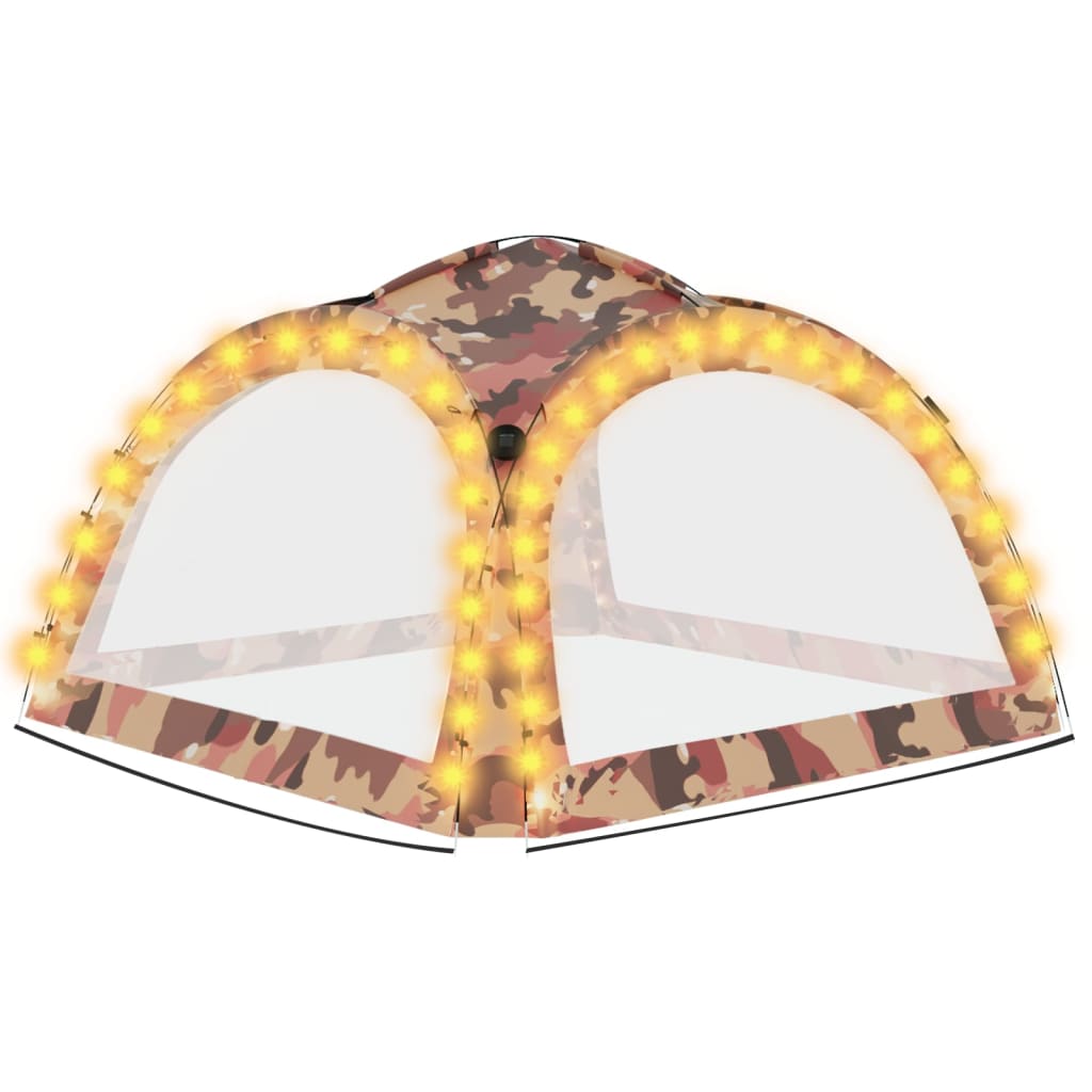 Party Tent With Led And 4 Sidewalls 3.6X3.6X2.3 M