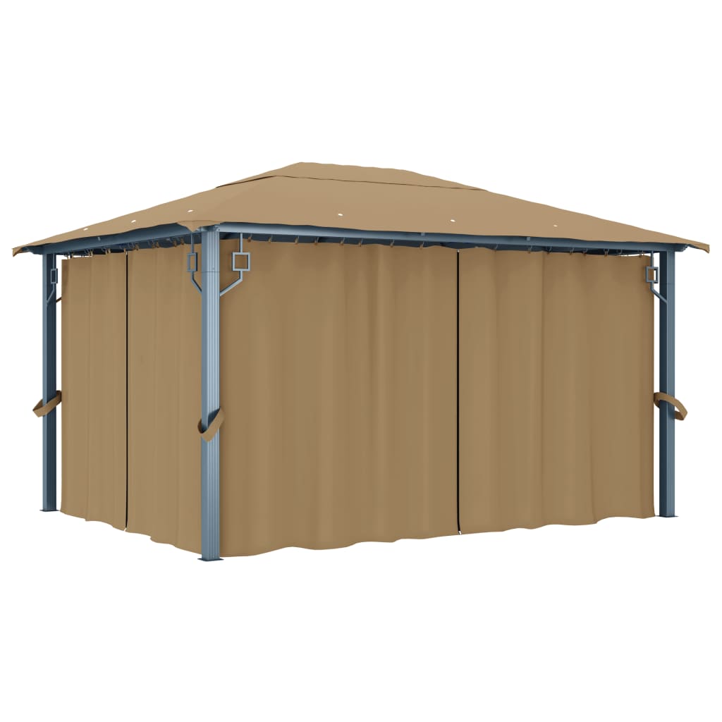 Gazebo With Curtain Aluminium