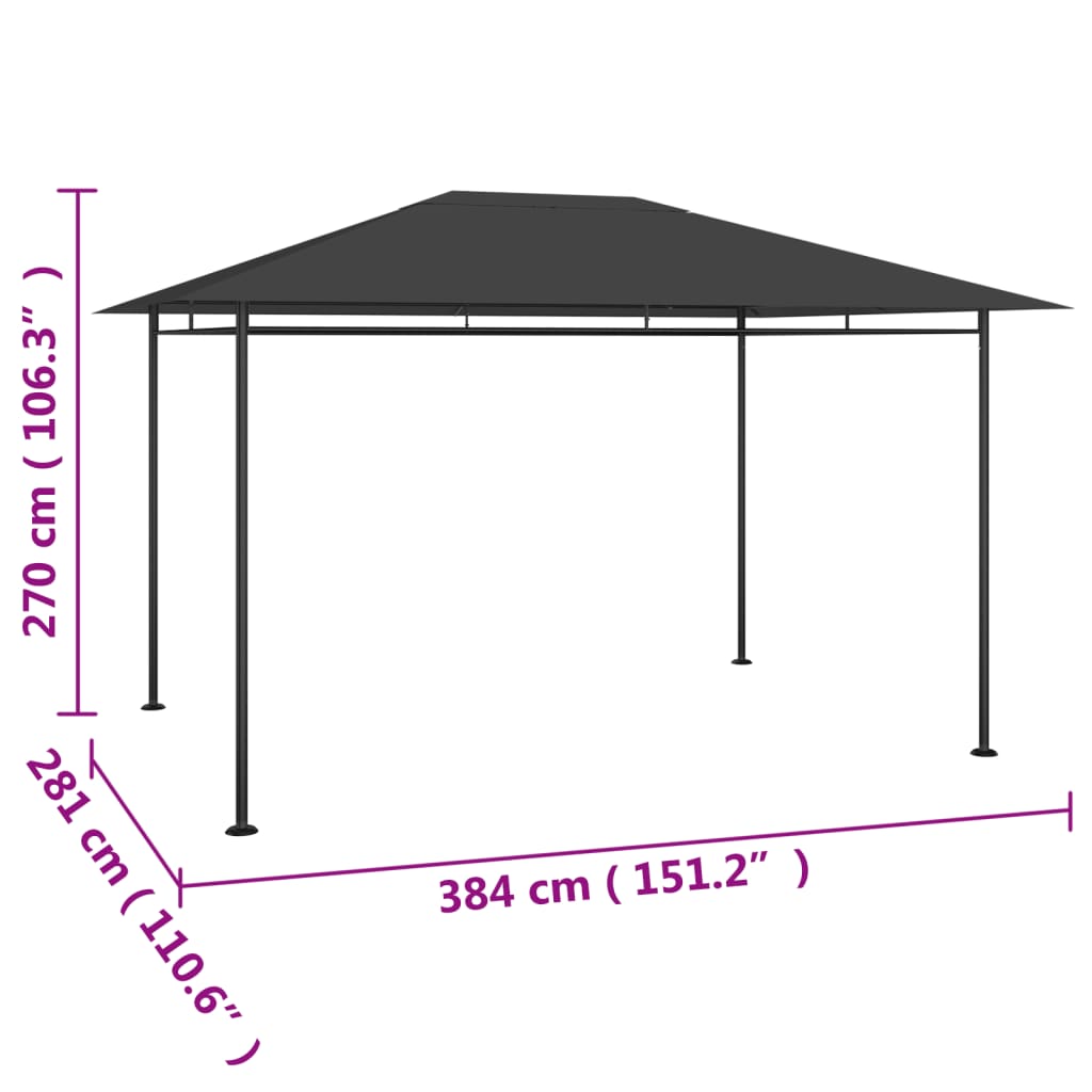 Gazebo 384X281X270 Cm 180 G/M²