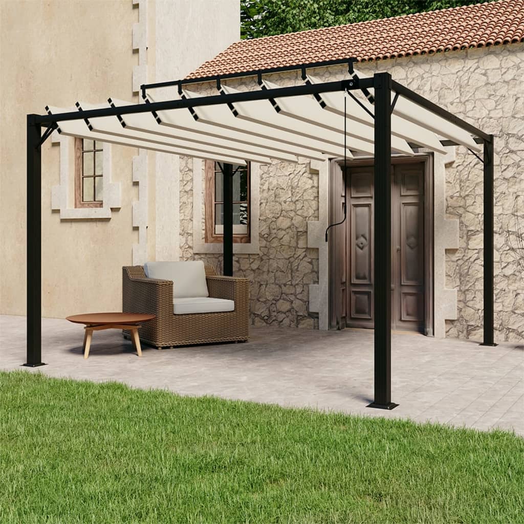 Gazebo With Louvered Roof Fabric And Aluminium
