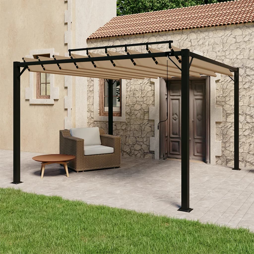 Gazebo With Louvered Roof Fabric And Aluminium