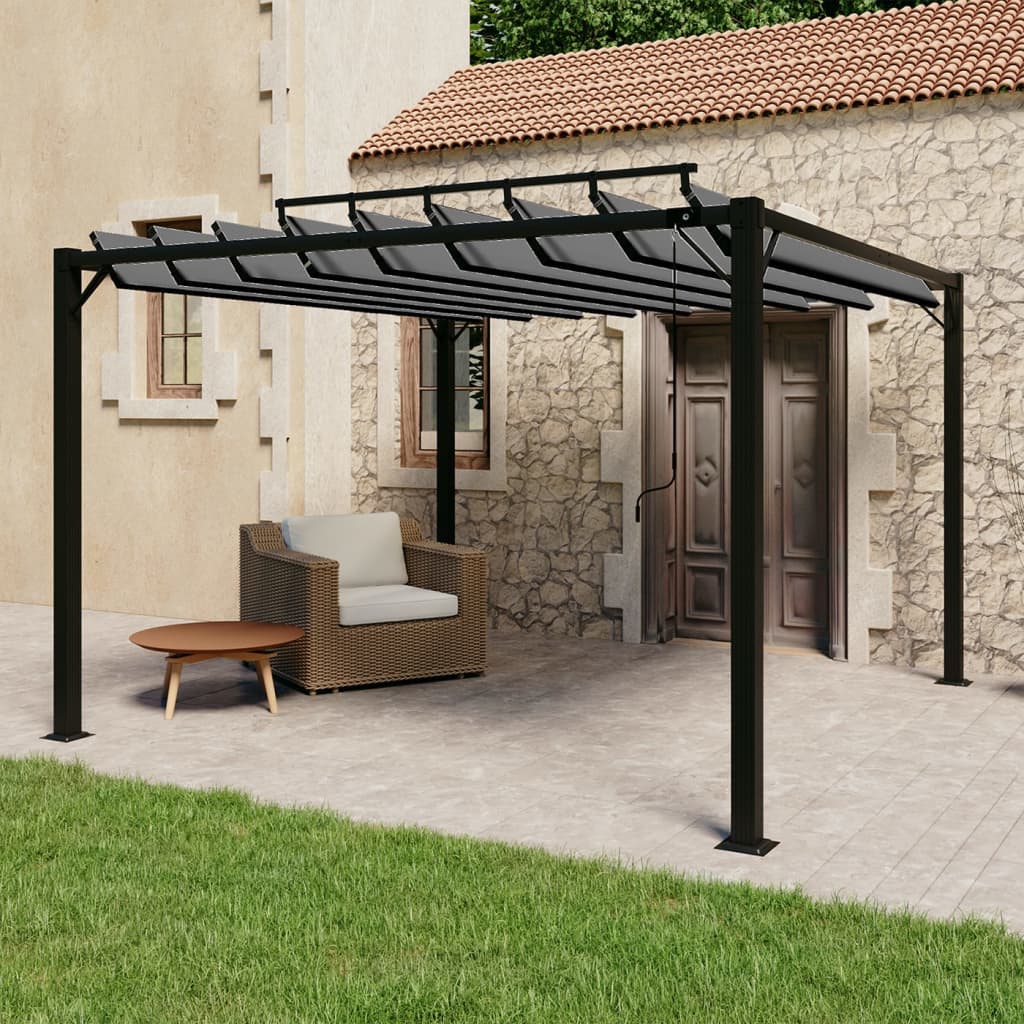 Gazebo With Louvered Roof Fabric And Aluminium