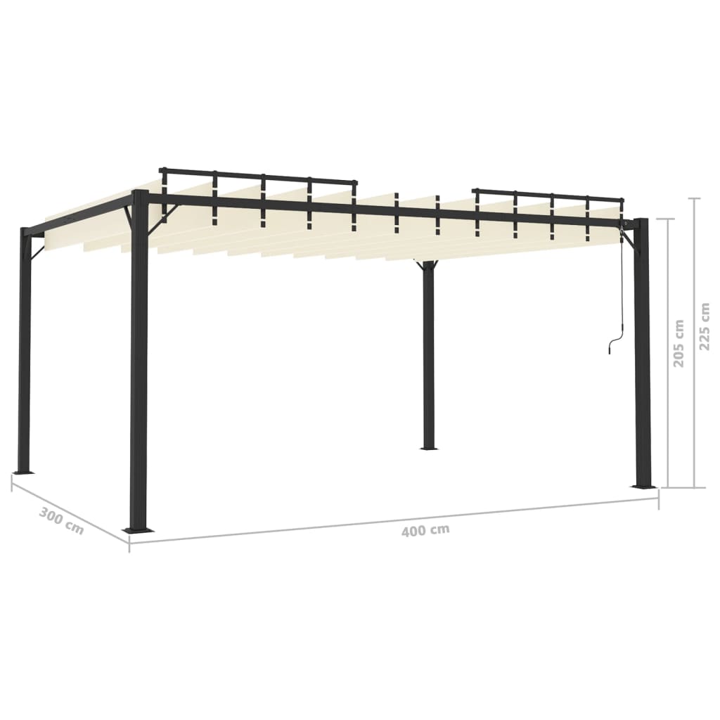 Gazebo With Louvered Roof Fabric And Aluminium
