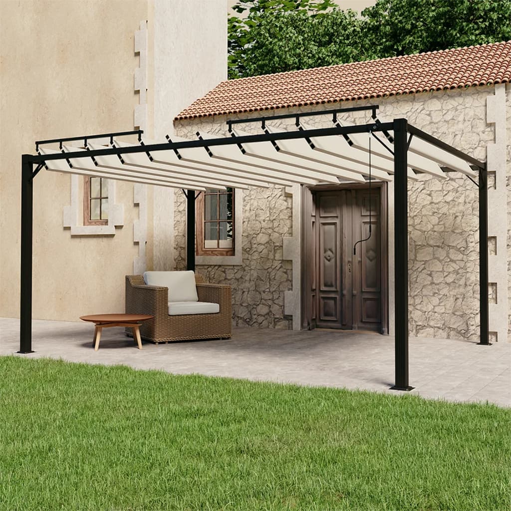 Gazebo With Louvered Roof Fabric And Aluminium