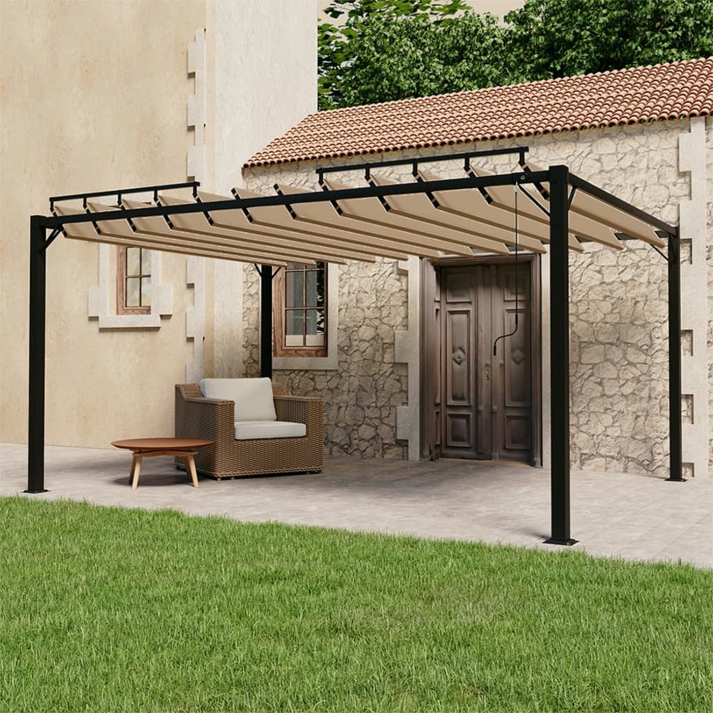 Gazebo With Louvered Roof Fabric And Aluminium