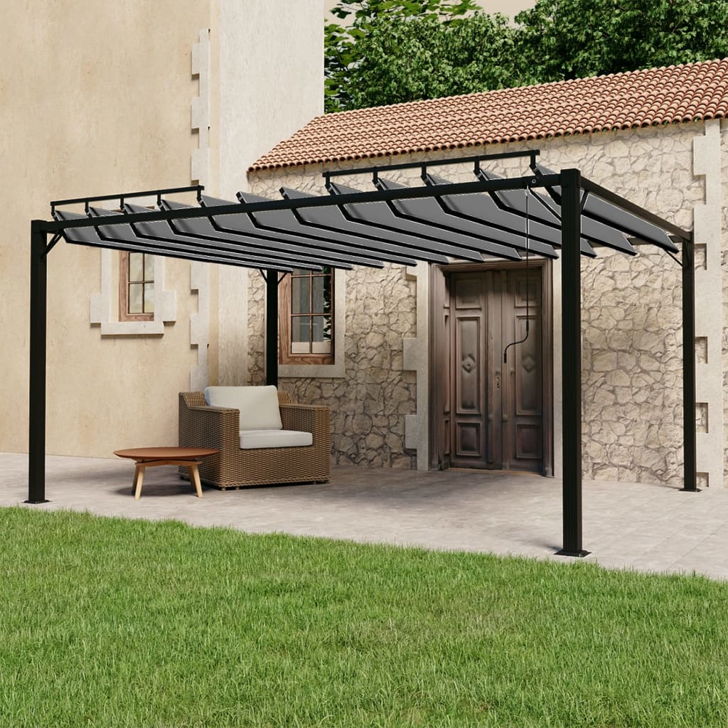 Gazebo With Louvered Roof Fabric And Aluminium