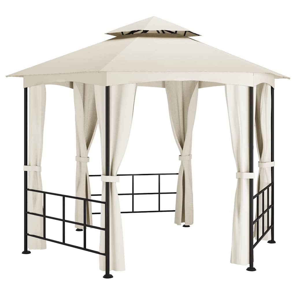 Gazebo Sidewalls 3.1X2.7 M Anthracite Taupe Cream Steel Cream 310 X 310 X 270 Cm