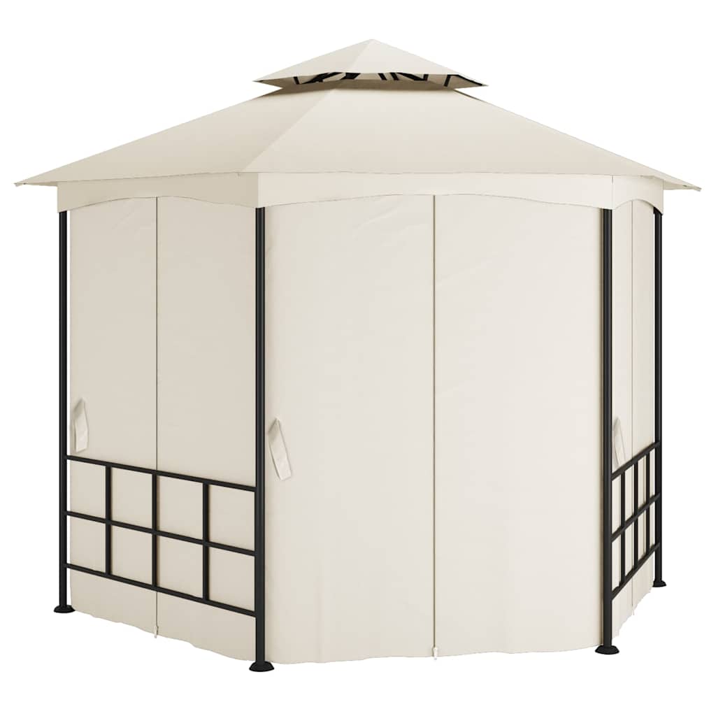 Gazebo Sidewalls 3.1X2.7 M Anthracite Taupe Cream Steel Cream 310 X 310 X 270 Cm