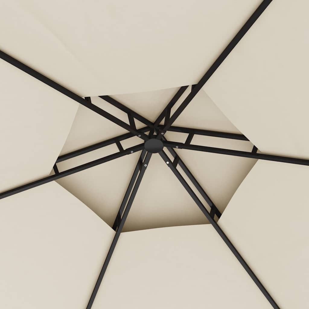 Gazebo Sidewalls 3.1X2.7 M Anthracite Taupe Cream Steel Cream 310 X 310 X 270 Cm