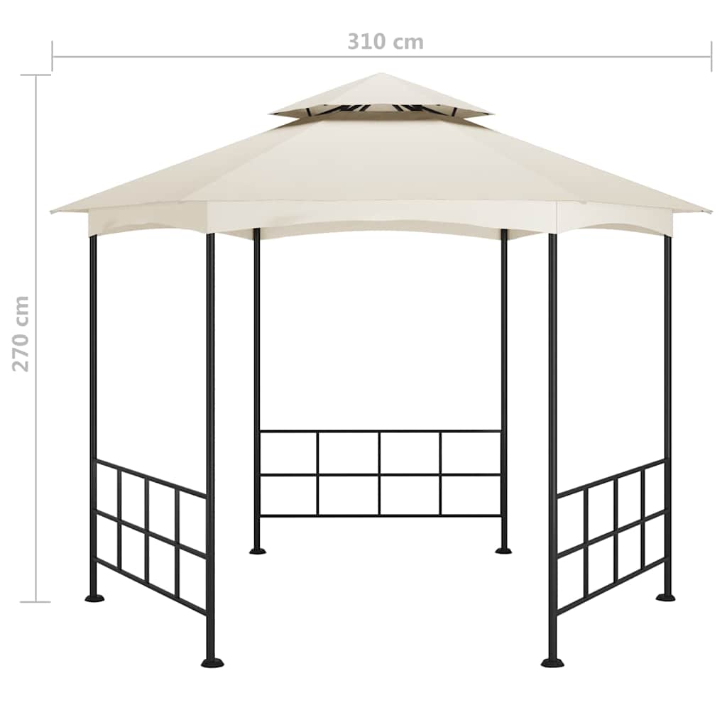 Gazebo Sidewalls 3.1X2.7 M Anthracite Taupe Cream Steel Cream 310 X 310 X 270 Cm
