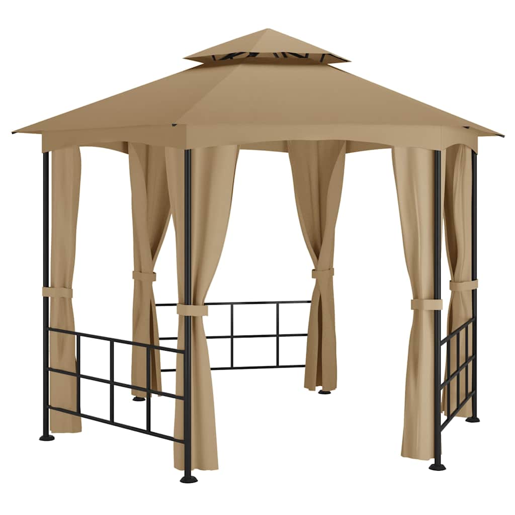 Gazebo Sidewalls 3.1X2.7 M Anthracite Taupe Cream Steel Cream 310 X 310 X 270 Cm