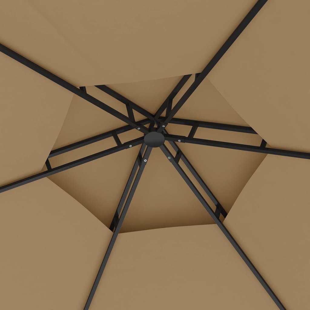 Gazebo Sidewalls 3.1X2.7 M Anthracite Taupe Cream Steel Cream 310 X 310 X 270 Cm