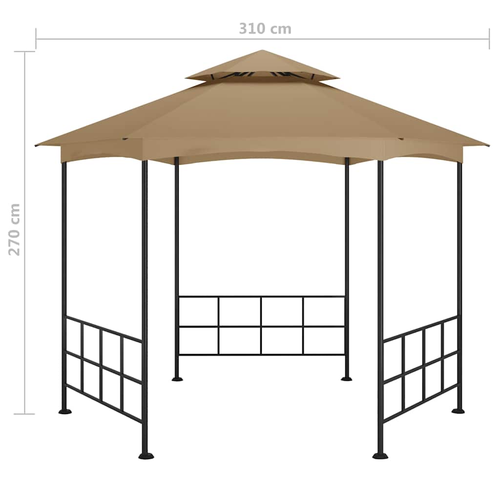 Gazebo Sidewalls 3.1X2.7 M Anthracite Taupe Cream Steel Cream 310 X 310 X 270 Cm