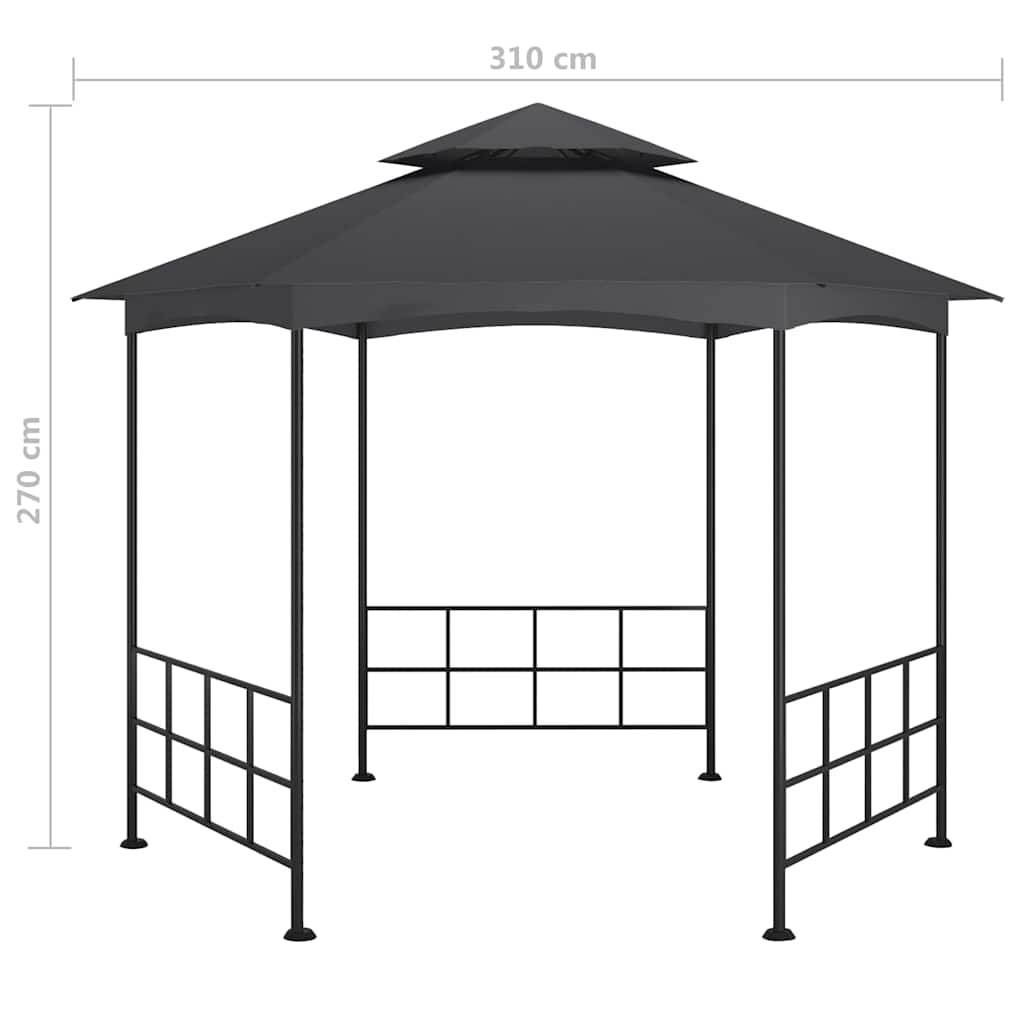 Gazebo Sidewalls 3.1X2.7 M anthracite taupe cream steel