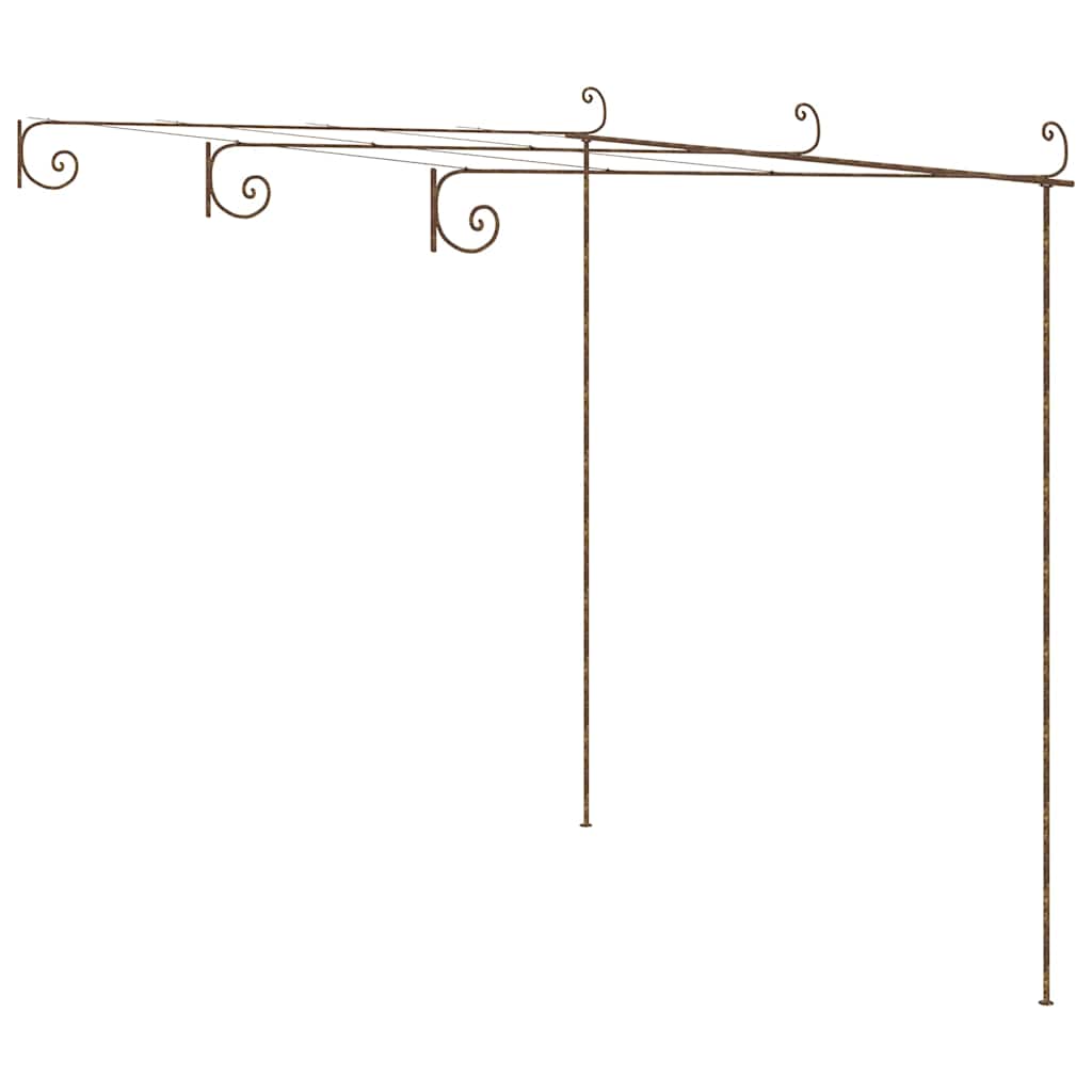 Garden Arches Trellises Arbours & Pergolas Pergola Antique Brown 6X3X2.5 M Iron