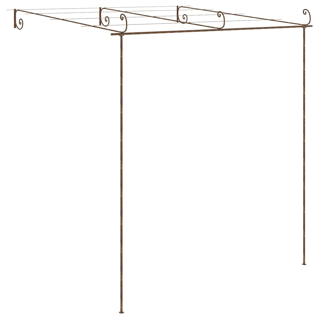 Garden Arches Trellises Arbours & Pergolas Pergola Antique Brown 6X3X2.5 M Iron
