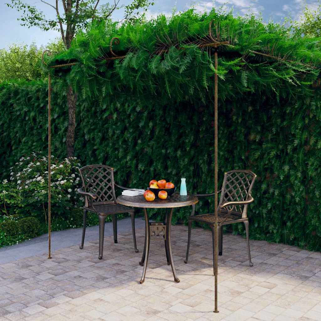 Garden Arches Trellises Arbours & Pergolas Pergola Antique Brown 6X3X2.5 M Iron