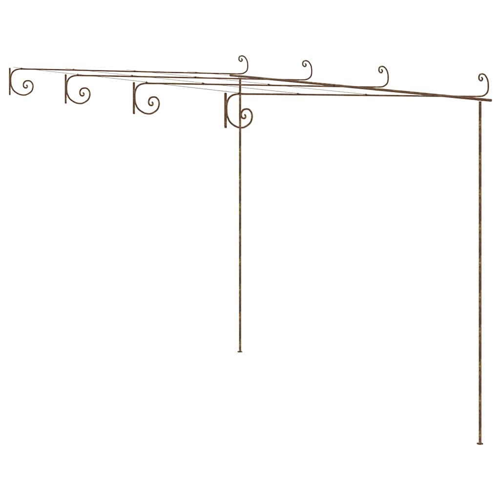 Garden Arches Trellises Arbours & Pergolas Pergola Antique Brown 6X3X2.5 M Iron